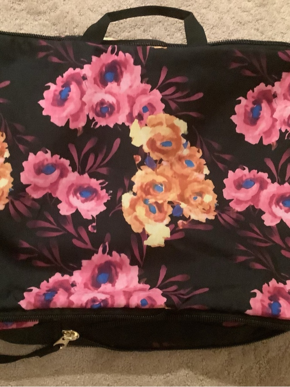 Floral Zip Packing Cube - Pink & Yellow Flower Pattern